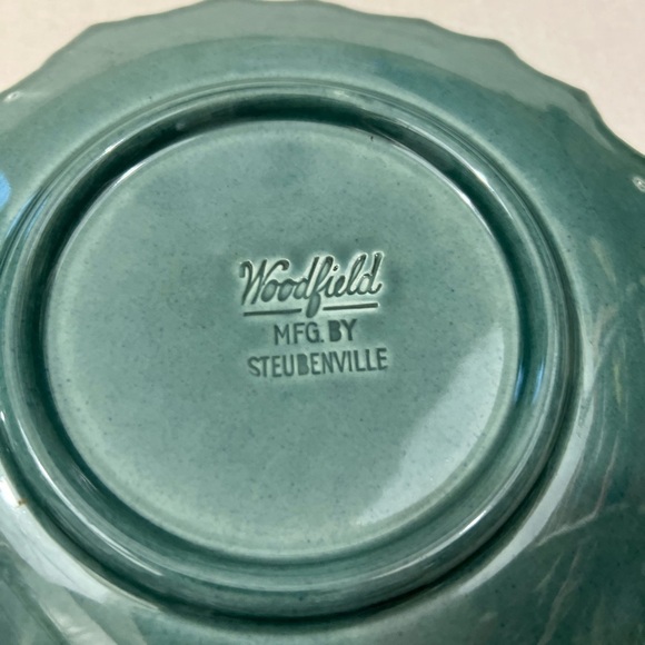 6 Vintage Woodfield by Steubenville Snack Sets Leaf Plates Cups 3 Gray 3 Green - Picture 10 of 10